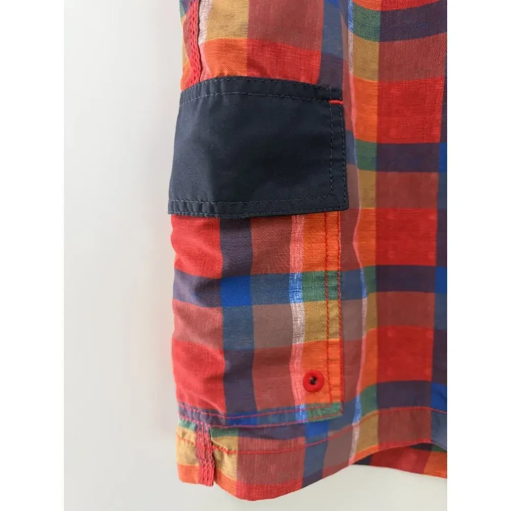 Tommy Bahama Men's Checked Drawstring Lined Swim Trunks Vacation Travel Size XL